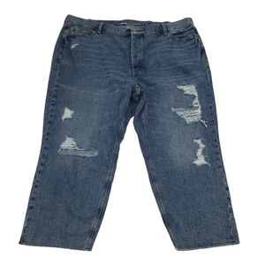 NWT Old Navy High Rise Slouchy Straight Distressed Button Fly Jeans Size 24 Plus - Picture 1 of 8