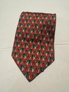 Vintage Paolo Gucci 100% Silk Tie Elephant Print Very Rare Design Made InnItaly - Picture 1 of 17