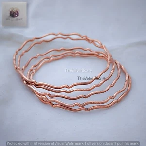 Squiggle Bangle, New Design Handmade 5 Pcs Copper Jewelry Gift For Women - Picture 1 of 3