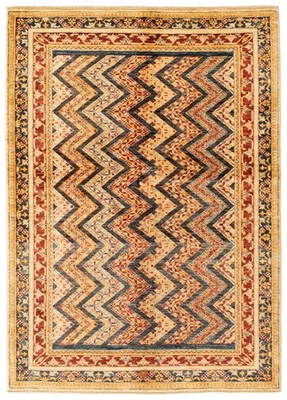 4'2" x 6'0" Hand Knotted Oriental Carpet Traditional Wool Area Rug - Image 1 of 4