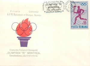E0060 Romania FDC 1976 Montreal Olympics opening of the Olympic Games - Picture 1 of 2