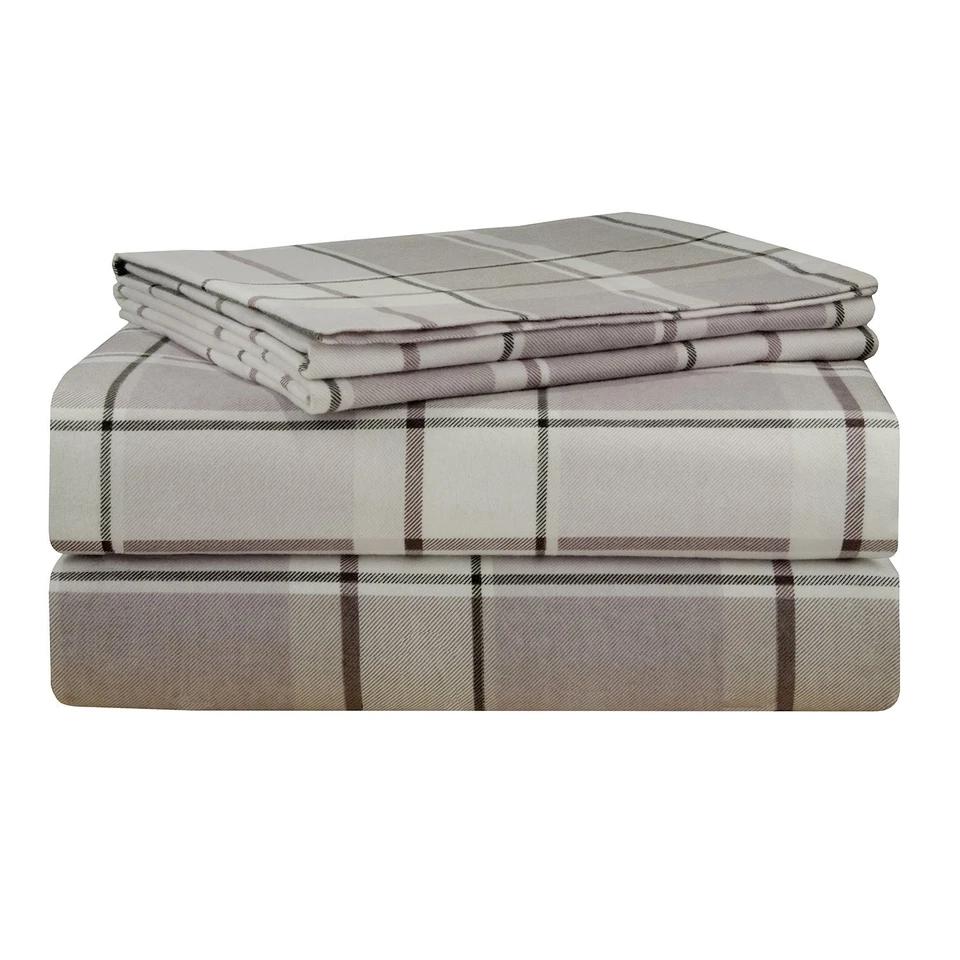 Pointehaven 200 GSM Flannel Sheet Set California King Printed Jensen
