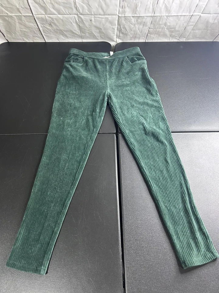 Denim & Co. Pantalones Mujer Pequeños Verde Acanalado Pana Leggings Pull On Elástico Foto 1 de 4