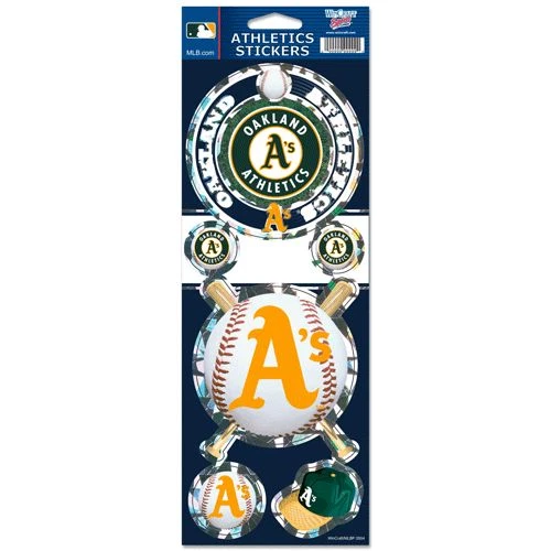 OAKLAND ATHLETICS OFFICIAL 10.5" X 4" PRISMATIC DECAL SET NEW WINCRAFT 👀⚾ - Image 1 of 1