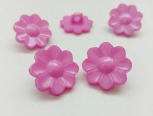 10 Purple Flower Shank Buttons 17mm 3/4" Acrylic Flower Buttons Clothing Crafts  - Picture 1 of 1