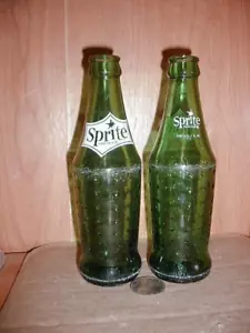 Vintage Sprite Soda 7 oz dimpled Green Glass Bottle Acadia National Park - Picture 1 of 3