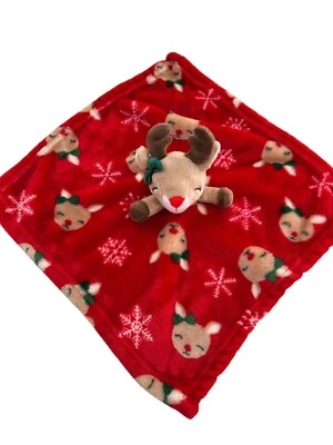 HB Rudolph Red Plush Baby Lovey Security Blanket Reindeer 14" Christmas Holiday - Image 1 of 4