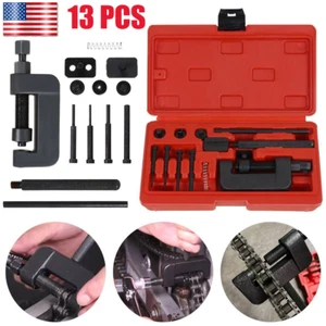 13 PCS Motorcycle Bike Chain Breaker Splitter Link Riveter Riveting Tool Set - Picture 1 of 13