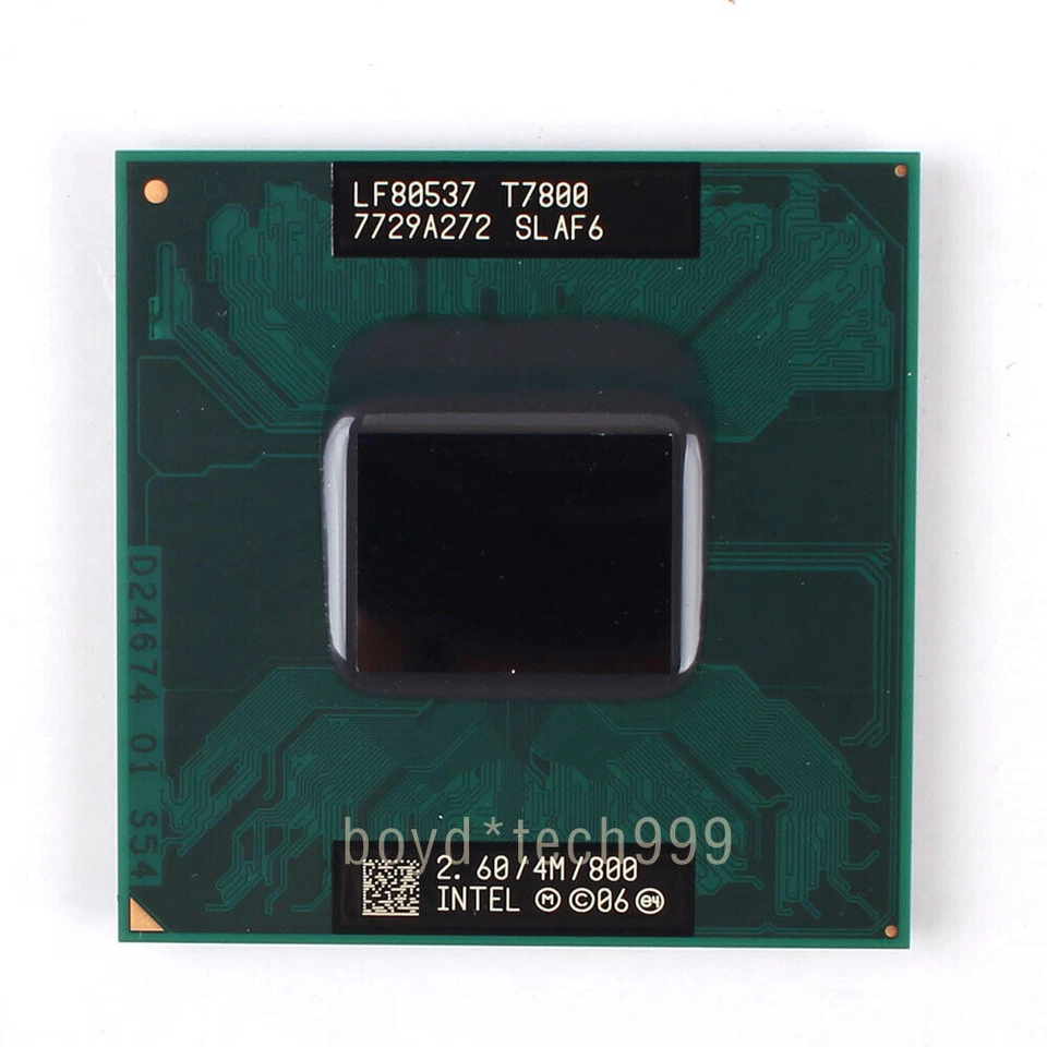 INTEL CORE 2 DUO T7800 PROCESSOR 2.6GHZ/2M/800MHZ（SLAF6）Socket P CPU - Image 1 of 1