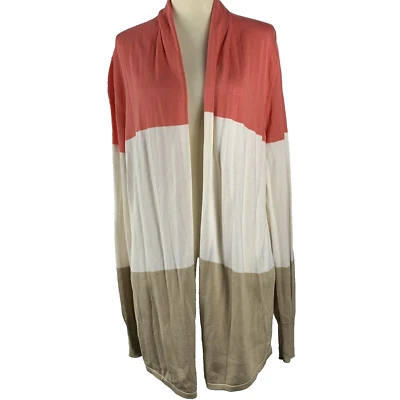 Cárdigan OSO Informals Talla XL Naranja Tostado Frente Abierto Suéter Mangas Largas Foto 1 de 4