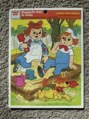 Vtg RAGGEDY ANN & ANDY Whitman Frame Tray Puzzle 1980 4515A-32 - Image 1 of 4
