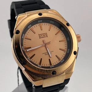 Mark Naimer Watch Mens 46mm Case Black Rubber Band Quartz Three Hands - Picture 1 of 13