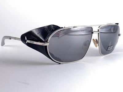 GAFAS DE SOL VINTAGE EXTE EX43 PLATEADAS NEGRAS TAZAS LATERALES 2001 ENVOLVENTES ITALIA Foto 1 de 4