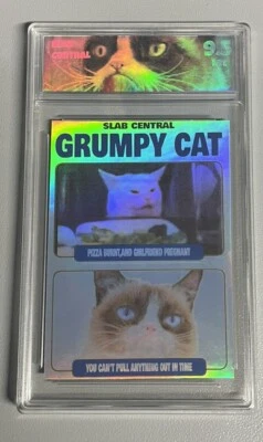Tarjeta de arte holográfico Grumpy Cat clasificada 9,5 losa central Foto 1 de 2