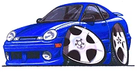 Dodge Neon Blue Cartoon T-shirt acr plymouth expresso sxt se es r/t Sizes S-3XL - Image 1 of 2