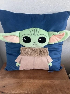 Almohada Star Wars Grogu The Mandalorian Azul 16 X 16 Foto 1 de 4