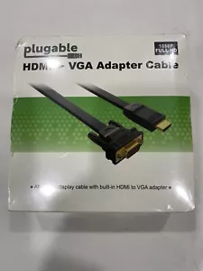 New Plugable HDMI to VGA(6'3" 1.9M) Active Adapter Cable 1080p support HDMI-VGA - Picture 1 of 2