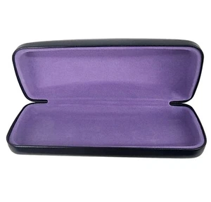 Anna Sui Eyeglasses Case Black Hard Clamshell With Purple Plum Felt Lining - Picture 1 of 7