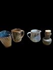 Assorted Artist Signed Clay Fired Pottery Lot. Vase, Pitcher, Mug Made In Maine