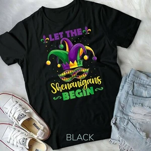 Let The Shenanigans Begin Mardi Gras Shirt, Kids Men Women Unisex T-shirt - Picture 1 of 11