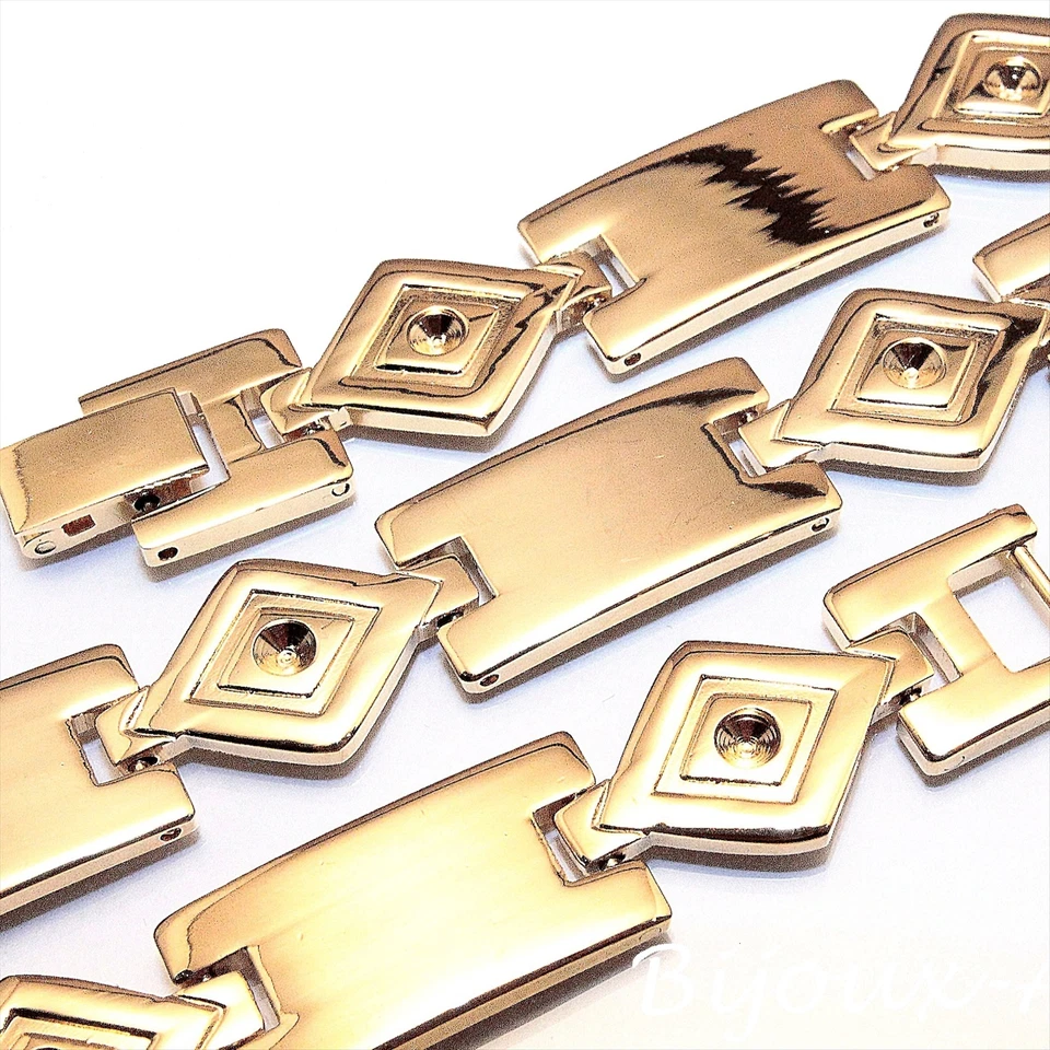 BRACELET GOURMETTE pour homme DICK en plaqué or 18 carats - L21.5 CM