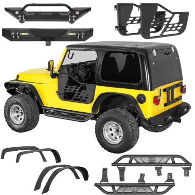 Fit 97-06 Jeep Wrangler TJ Front Rear Bumper Side Step Fender Flare Half Door - Image 1 of 4