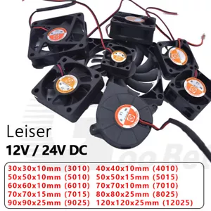 30 40 50 60 70 80 90 120mm PC Gehäuse Lüfter Kühler Leise 12V 24V DC 2 pin Kabel - Bild 1 von 5