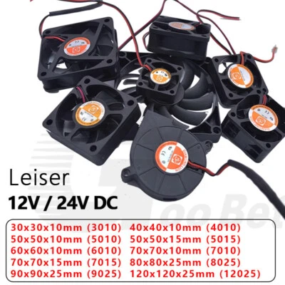 30 40 50 60 70 80 90 120mm PC Gehäuse Lüfter Kühler Leise 12V 24V DC 2 pin Kabel - Bild 1 von 4
