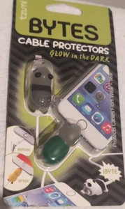 Tzumi Bytes Cable Protector Glow-In-The-Dark Panda & Turtle With Green Shell -D6 - Photo 1/2
