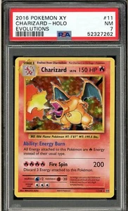 PSA 7 Pokémon Evolutions Charizard Holo 2016 11/108 tarjeta sangrado menor - Imagen 1 de 7