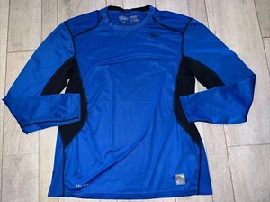 Nike Pro Combat Shirt Herren Gr. M Blau Fitted Langarm Dri Fit Swoosh Fußball - Bild 1 von 6