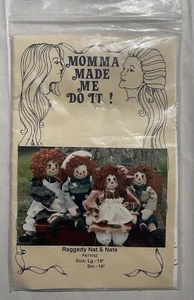 VTG Momma Made Me Do It Raggedy Nat & Nate Doll Pattern Kit Sealed - Picture 1 of 4