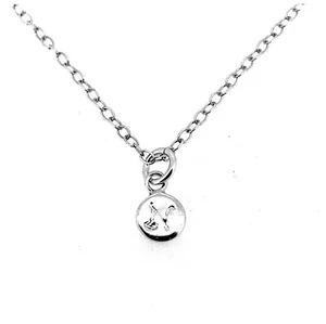Buchstabe N Initiale Halskette klein 6 mm personalisiert Scheibe Anhänger Sterlingsilber - Bild 1 von 4