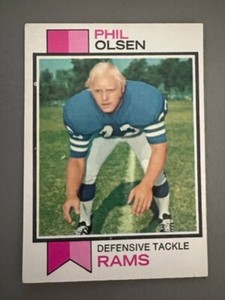 1973 Topps Football Phil Olsen ( Los Angeles Rams ) #14 - VG/EX+