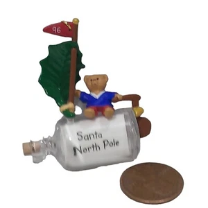 1996 Hallmark Andenken Miniatur Botschaft für Weihnachtsmann Flasche Nordpol - Bild 1 von 4
