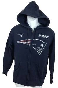 Magestic NFL New England Patriots Sudadera con Capucha Cremallera Completa Talla M Azul Fútbol - Imagen 1 de 6