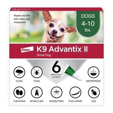 K9 Advantix II Monthly Flea & Tick Prevention for Small Dogs 4-10 lbs, 6 Doses