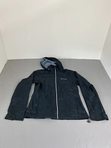 Columbia Jacket Womens S Hooded Black Windbreaker Full Zip Pockets Lightweight - Picture 1 of 10