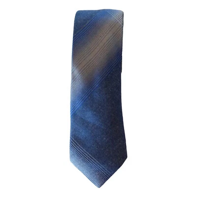 Corbata delgada SEAN JOHN azul gris melange jumbo a cuadros mezcla de seda Foto 1 de 3