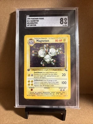 1999 Pokémon Magneton 11/62 Fossil Holo 1st Edition SGC 8 - Image 1 of 2