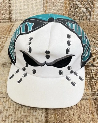 Vintage Disney Anaheim Mighty Ducks Big Face Hockey SnapBack Hat Cap NHL USA  - Image 1 of 4