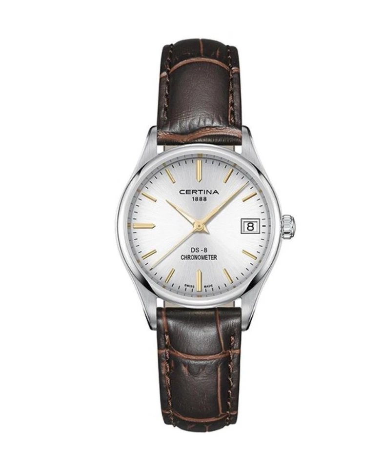 Reloj informal de cuarzo analógico para mujer CERTINA vestido clásico esfera plateada impermeable Ro Foto 1 de 1