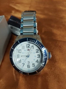 Tommy Hilfiger Three Hand Silver Tone Stainless Steel Watch 1791073 MSRP $110 E - Picture 1 of 3