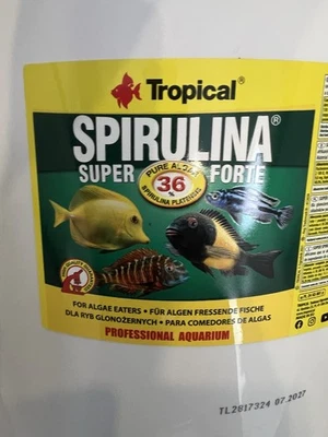 Tropical Super Spirulina Forte Flake 36% Algae AFRICAN CICHLID, MALAWI, MARINE - Image 1 of 4