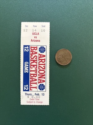 SEAN ELLIOTT 1986 UCLA ARIZONA BASKETBALL ticket stub REGGIE MILLER STEVE KERR - Image 1 of 4