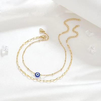  2pcs Blau Evil Eye Charmalband Türkische Amulettarmbänder einstellbarer - Bild 1 von 4