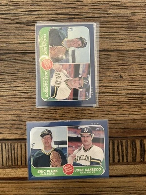 1986 Fleer Jose Canseco Eric Plunk No649 дебютант RC Oakland Athletics - Изображение 1 из 2