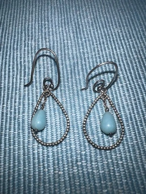 Retired Pandora 925 ALE Sterling Silver Dangle/ Drop Earrings/ E25 - Image 1 of 4