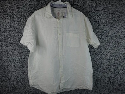 Panama Jack Mens Shirt XL White  Washable Linen Short Sleeve Button Up - Image 1 of 4