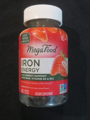 MegaFood Iron Energy Soporte Energético 3 en 1 60 Gomitas Fresa Niños Adolescentes Adultos Foto 1 de 2